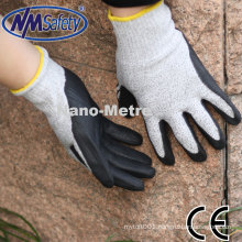 NMSAFETY anti-cut gloves coated nitrile on palm full protectioin for hand job